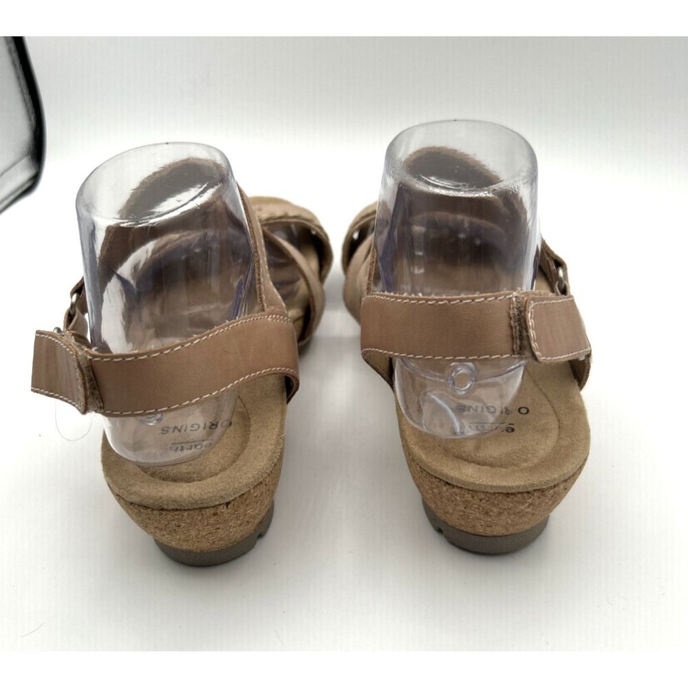 Earth Origins Sandals Women's Size 9W Tan Slingback Wedge Casual Shoes - Picture 5 of 9